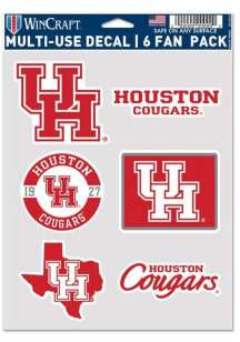 Houston Cougars 6pk Auto Decal - Red