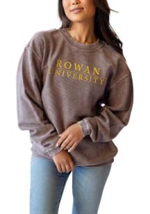 Rowan University Womens Brown Corded Crew Sweatshirt