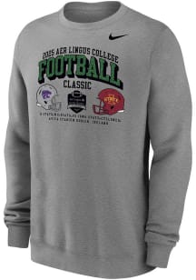 Nike K-State Wildcats Mens Grey Football Aer Lingus College Football Classic Long Sleeve Crew Swea..