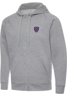 Antigua Louisville City FC Mens Grey Victory Long Sleeve Full Zip Jacket