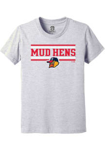 Summit Sportswear Toledo Mud Hens Youth Grey Double Bar Short Sleeve T-Shirt