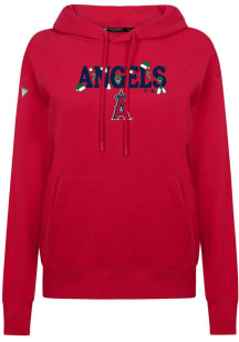 Levelwear Los Angeles Angels Womens Red Adorn Festive Hooded Sweatshirt