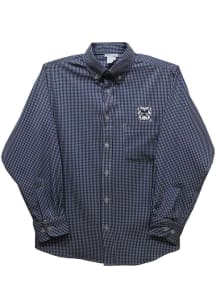 Vive La Fete Butler Bulldogs Youth Navy Blue Gingham Long Sleeve Polo
