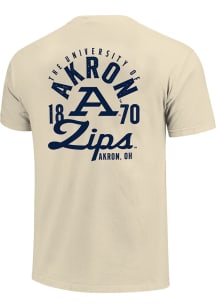 Akron Zips Ivory Mascot Overlay Short Sleeve T Shirt