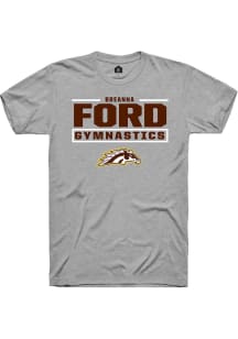 Breanna Ford Western Michigan Broncos Grey NIL Stacked Box Short Sleeve Player T Shirt