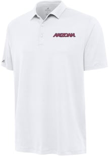 Antigua Arizona Wildcats Mens White Reprocess Short Sleeve Polo