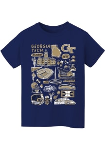 Vive La Fete GA Tech Yellow Jackets Youth Navy Blue Impressions Short Sleeve T-Shirt