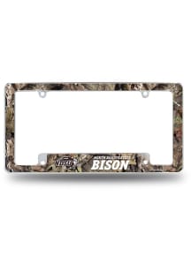 North Dakota State Bison Camo Mossy Oak All Over Chrome License Plate Frame - White