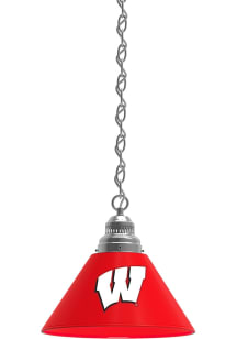 Wisconsin Badgers Single Silver Billiard Lamp