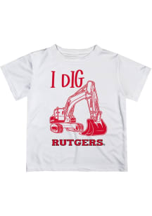 Vive La Fete Rutgers Scarlet Knights Toddler White Excavator Short Sleeve T-Shirt