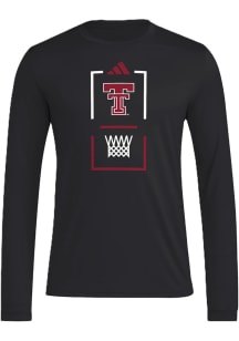Adidas Texas Tech Red Raiders Black Locker On Court Basketball Long Sleeve T-Shirt