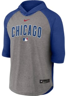 Nike Chicago Cubs Grey Authentic Collection Short Sleeve Hoods
