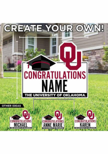 Oklahoma Sooners Personalized Congratulations Grad Yard Sign - White