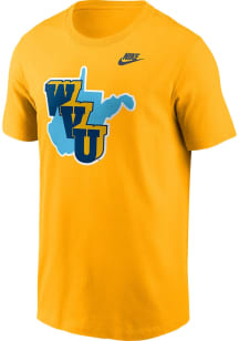 Nike West Virginia Mountaineers Gold 1965 Throwback Short Sleeve T Shirt