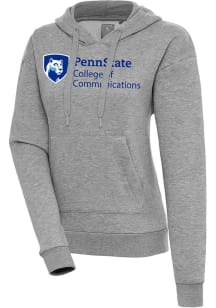 Antigua Penn State Nittany Lions Womens Grey Heather Penn State Communications  Victory Hooded Swe..