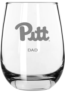 Pitt Panthers Dad 15oz Stemless Wine Glass - White