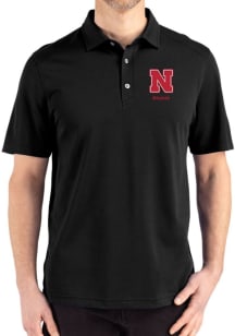 Cutter and Buck Nebraska Cornhuskers Black Alumni Advantage Refresh Pique Big and Tall Polo