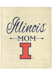 Illinois Fighting Illini Mom Silk Touch Fleece Blanket - White