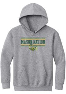 Summit Sportswear George Mason University Youth Grey Bars Long Sleeve Hoodie