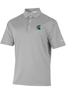 Columbia Michigan State Spartans Mens Grey Sand Tee Short Sleeve Polo