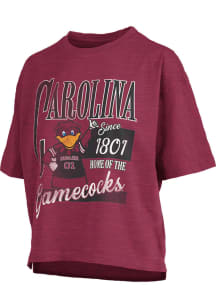 Pressbox South Carolina Gamecocks Womens Garnet Motley Short Sleeve T-Shirt