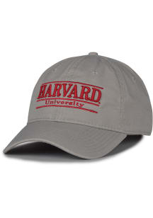 Harvard Crimson Bar Unstructured Cap Adjustable Hat - Grey