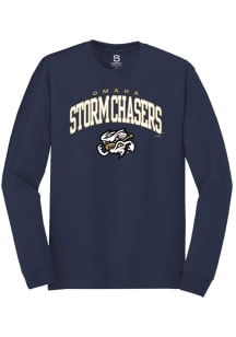 Summit Sportswear Omaha Storm Chasers Navy Blue Arch Mascot Long Sleeve T Shirt