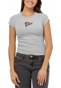 Harvard Crimson Womens Grey Babydoll Short Sleeve T-Shirt
