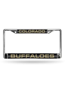 Colorado Buffaloes Chrome Laser License Plate Frame - Black