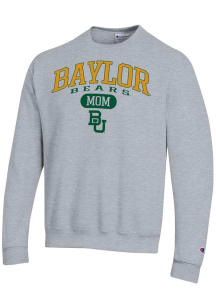 Champion Baylor Bears Mens Grey Pill Box Mom Powerblend Long Sleeve Crew Sweatshirt