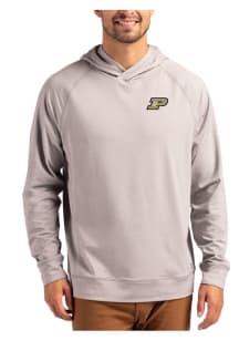 Cutter and Buck Purdue Boilermakers Mens Grey Adapt Knit Hood Long Sleeve Hoodie