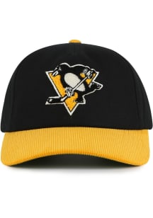 Pittsburgh Penguins Two Tone Burnett Corduroy Visor 5-Panel Adjustable Hat - Black