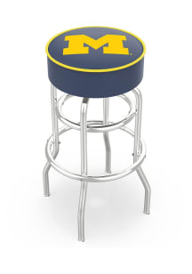 Michigan Wolverines Double-Ring Swivel Pub Stool - Black