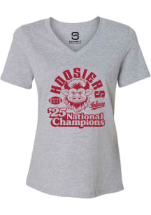 Summit Sportswear Indiana Hoosiers Womens Grey 2025 College Football National Champions Short Slee..