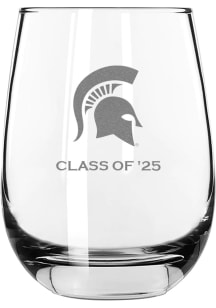 Michigan State Spartans Class of 2025 15oz Stemless Wine Glass - White