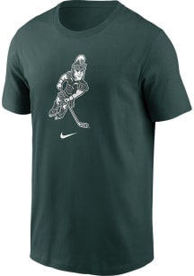 Nike Michigan State Spartans Green Sparty Playing Hockey Short Sleeve T Shirt