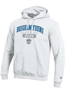 Champion BYU Cougars Mens White Class of 2026 Powerblend Long Sleeve Hoodie