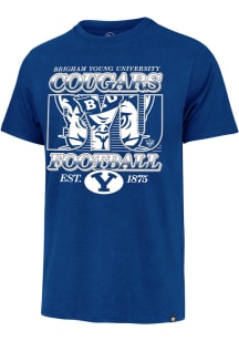 47 BYU Cougars Blue BYU Cougars Football Graphic Short Sleeve Fashion T Shirt