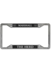 Marshall Thundering Herd Primary Pewter License Plate Frame - Green