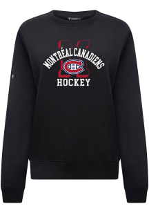 Levelwear Montreal Canadiens Womens Black Yvette Limelight Crew Sweatshirt