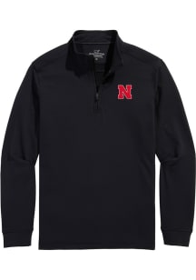 Nebraska Cornhuskers Mens Black Clubhouse Long Sleeve Qtr Zip Pullover