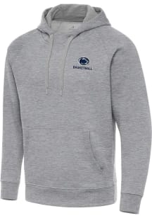 Antigua Penn State Nittany Lions Mens Grey Heather Victory Basketball Long Sleeve Hoodie