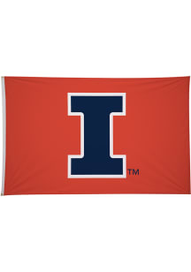 Illinois Fighting Illini 5' x 8' Silk Screen Grommet Flag - Orange