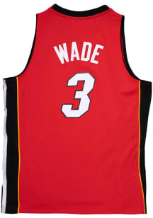 Dwayne Wade  Mitchell and Ness Miami Heat Mens Red Swingman Big and Tall Hooded Sweatshirt