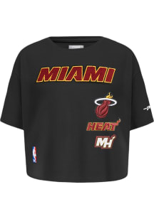Pro Standard Miami Heat Toddler Girls Black Retro Classics Short Sleeve T-Shirt