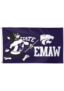 K-State Wildcats Mascot 3x5 Silk Screen Grommet Flag - Purple