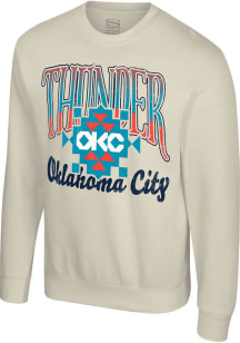 Oklahoma City Thunder Mens Oatmeal City Edition Sky High Long Sleeve Crew Sweatshirt