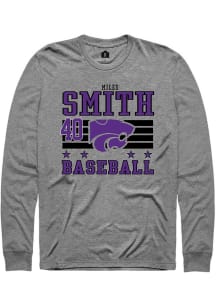 Miles Smith  K-State Wildcats Grey Rally NIL Striped Long Sleeve T Shirt