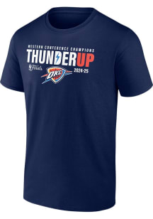 Oklahoma City Thunder Navy Blue 2025 Conference Champions Playoff Center Position Short Sleeve T S..