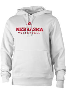 Adidas Nebraska Cornhuskers Mens White Fleece Volleyball Long Sleeve Hoodie